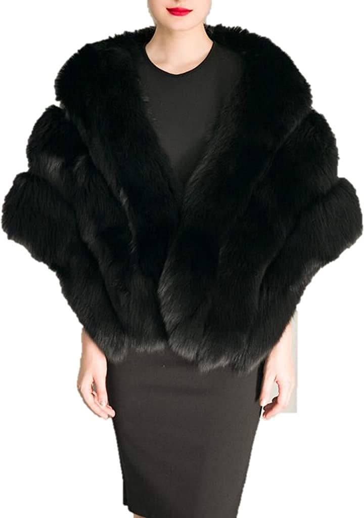 フェイク ファー マフラー フォックス 調 上品 ゆったり 大判 大きめ 秋 冬 フリーサイズ 暖かい 風 ケープ マント ポケット 付き コート アウター ネイビー レッド(ブラック)