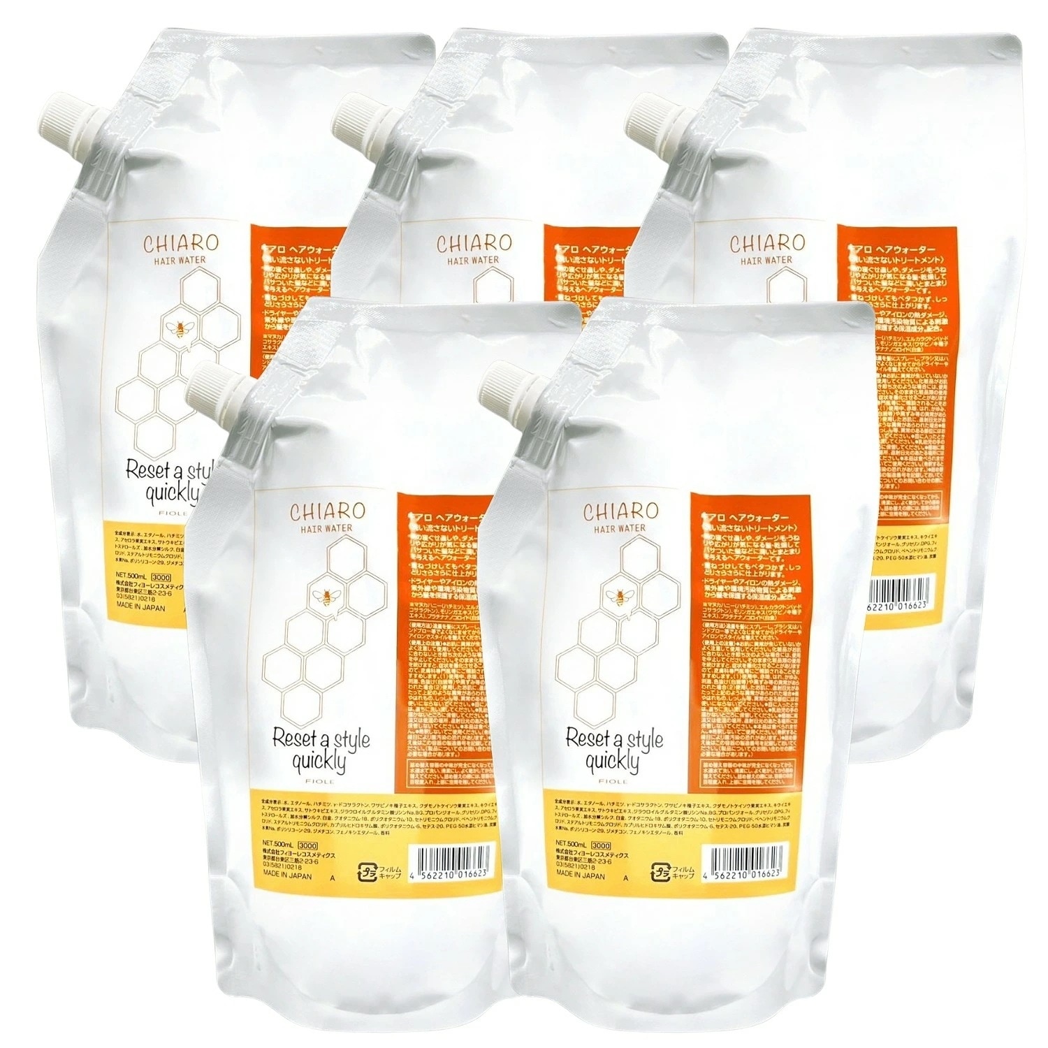 5個セット フィヨーレ キアロヘアウォーター 500ml レフィル FIOLE キアロ ヘアウォーター 詰替え サロン専売品