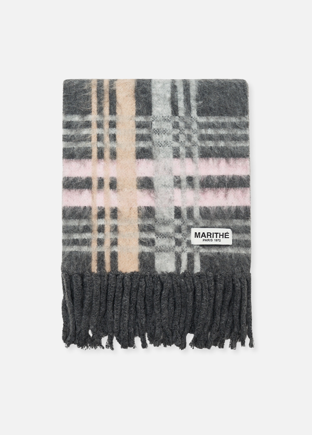 REGULAR LOGO CHECK CHUNKY MUFFLER gray レギュラーロゴチェックチャンキーマフラーグレー