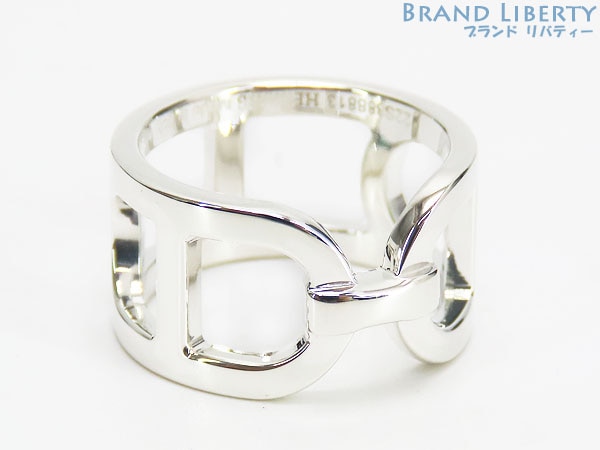 新品仕上げエルメスエヴァーシェーヌダンクルMMリング指輪#51シルバーシルバー925AG925H116619B