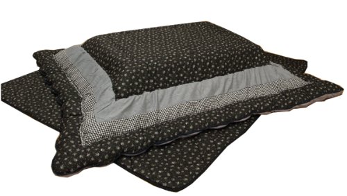 カントリー調 こたつ掛敷セット 『ダイアリー』 ブラック 205×245cm