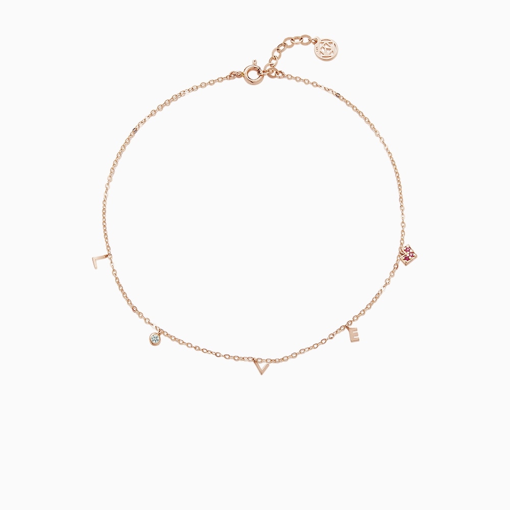 14K 18K L-O-V-E ハートアンクレット