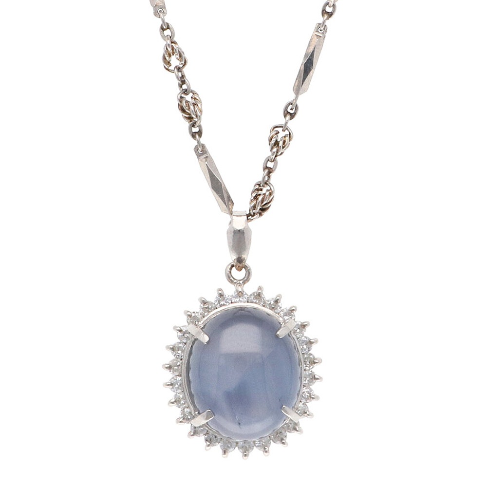 ネックレス Pt850プラチナ スターサファイア 中古 美品