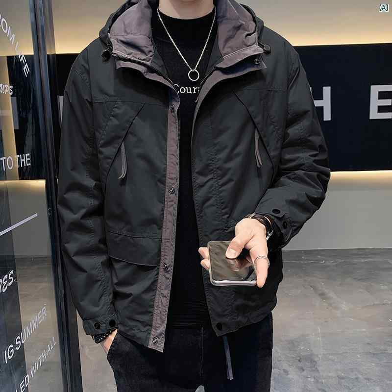メンズ　ファッション　韓国ファッション　オシャレ　カジュアル　男性用　大歳 フード付き ワークウェア アメリカン ジャケット メンズ 秋冬 コットン 厚手 トップス