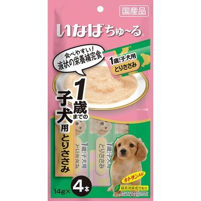 【24個セット】いなば INABA ちゅーる 1歳までの子犬用 とりささみ 14g×4本