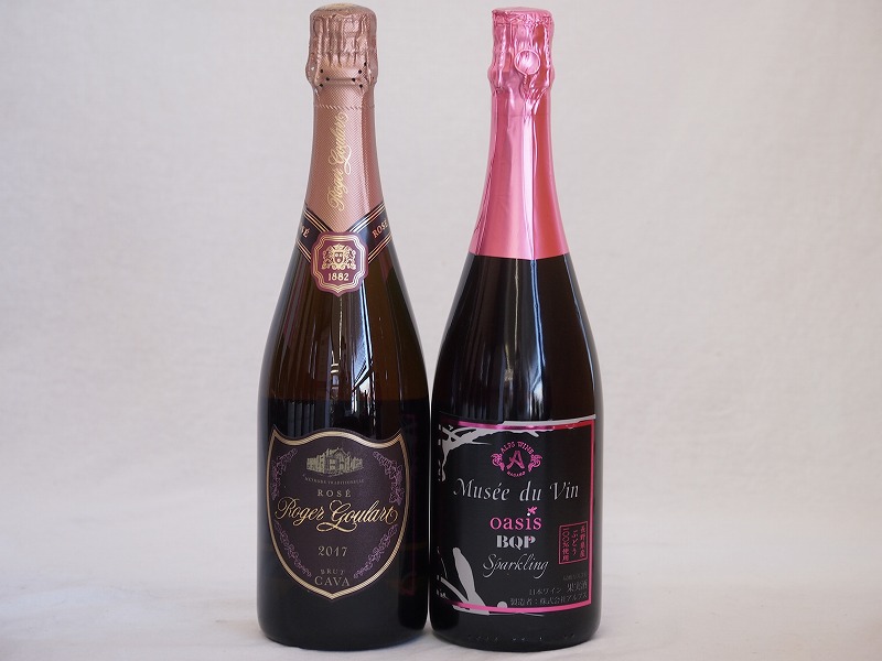 果実味豊かなロゼスパークリングワイン2本セット(ミュゼドゥヴァン ブラッククイーンピンク辛口 ロジャ