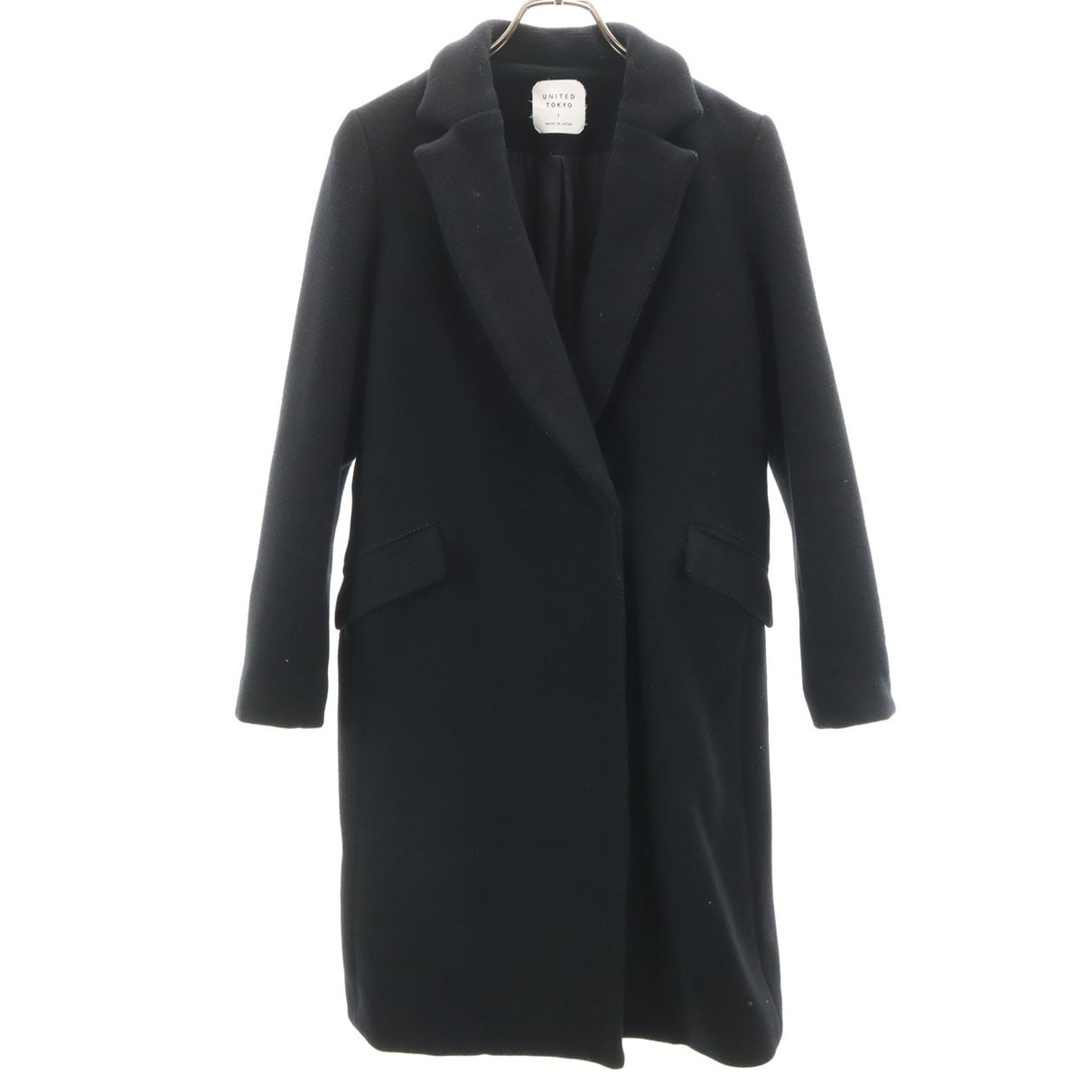 日本製 ウールコート 1 ブラック レディース 古着