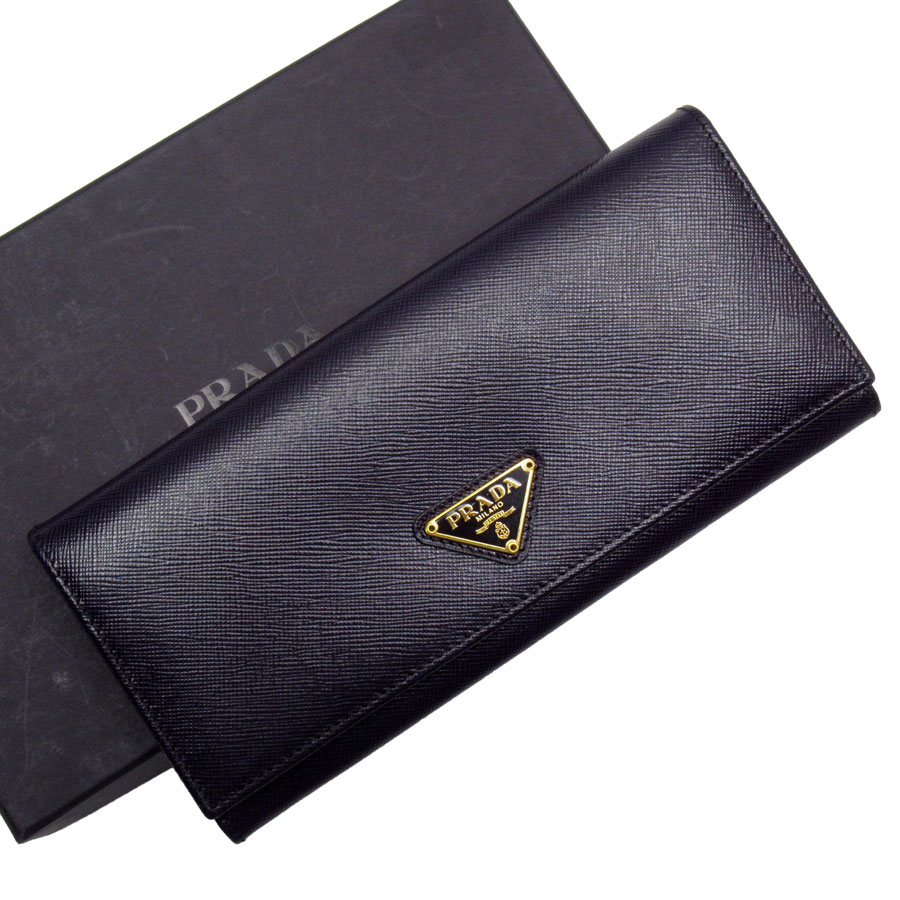 プラダ PRADA 二つ折り長財布 レザー パープル ユニセックス 1M1132 t19315f