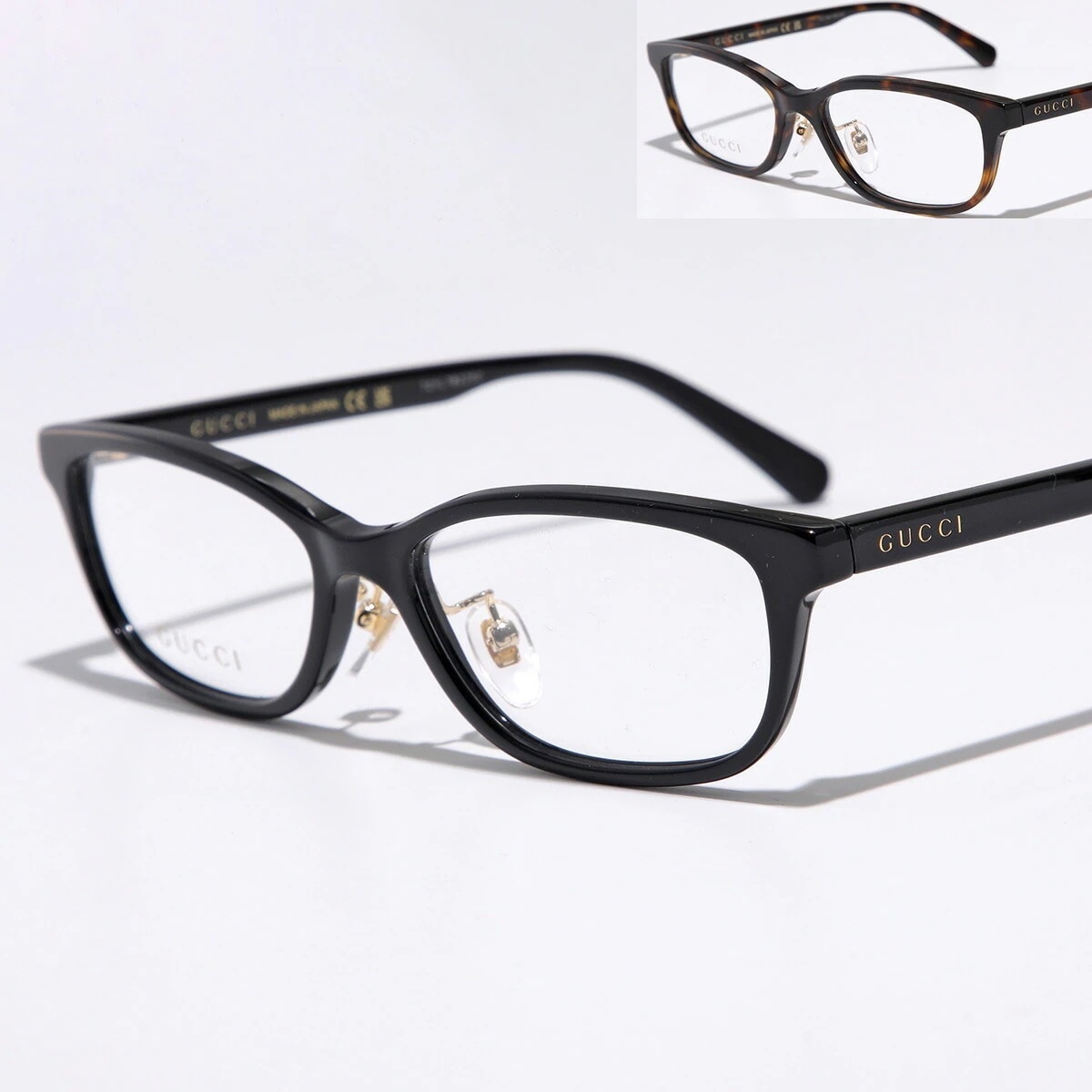 GUCCI グッチ メガネ GG0931OJ レディース スクエア型 セルフレーム フルリム 黒縁 アジアンフィット クリングスタイプ ロゴ アイウェア カラー2色