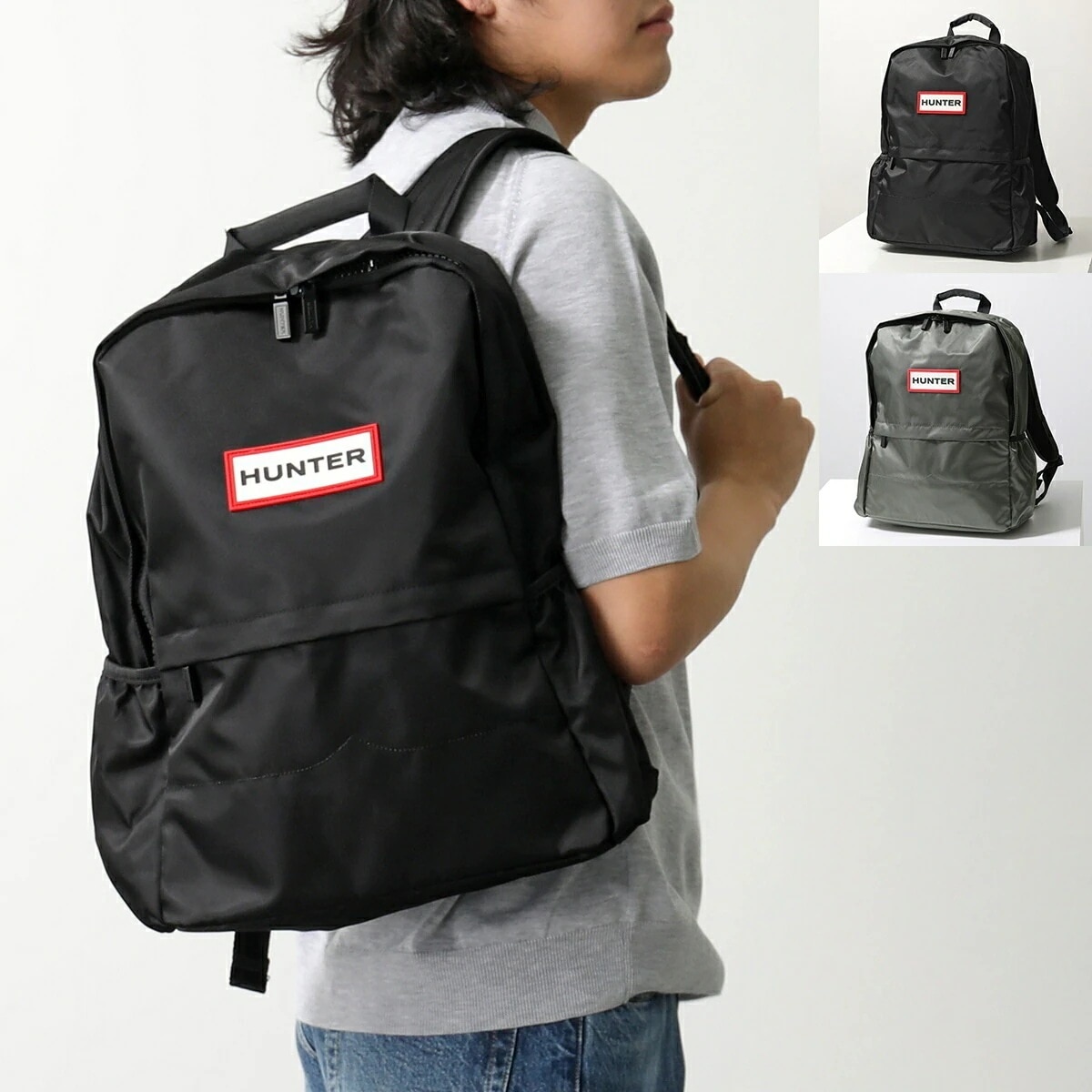 HUNTER ハンター バックパック オリジナル ナイロン UBB6028KBM メンズ リュック デイパック 耐水性 ロゴ 鞄 カラー2色