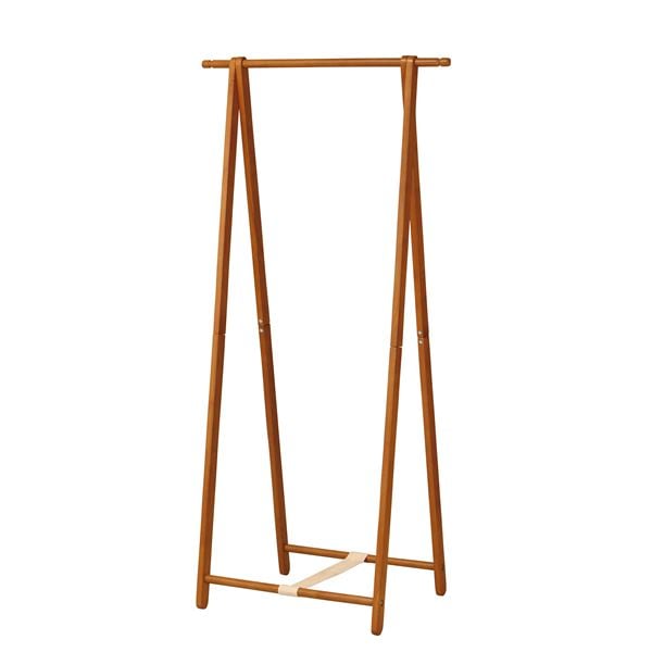 木製 コートハンガー/ハンガーラック (ブラウン) 幅775×奥行455×高さ1550mm 折りたたみ可 (リビング 寝室) 組立品