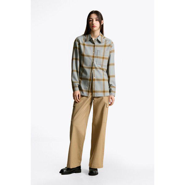 T22F7WSH054WT1 ウールチェックオーバーシャツ