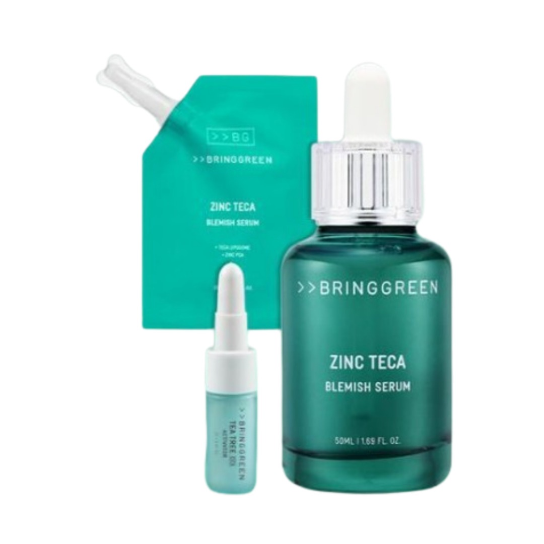 [大容量] bring green ジンクテカ トラブルセラム 50ml (リフィル25ml+ティーツリーアクティベーター2g)