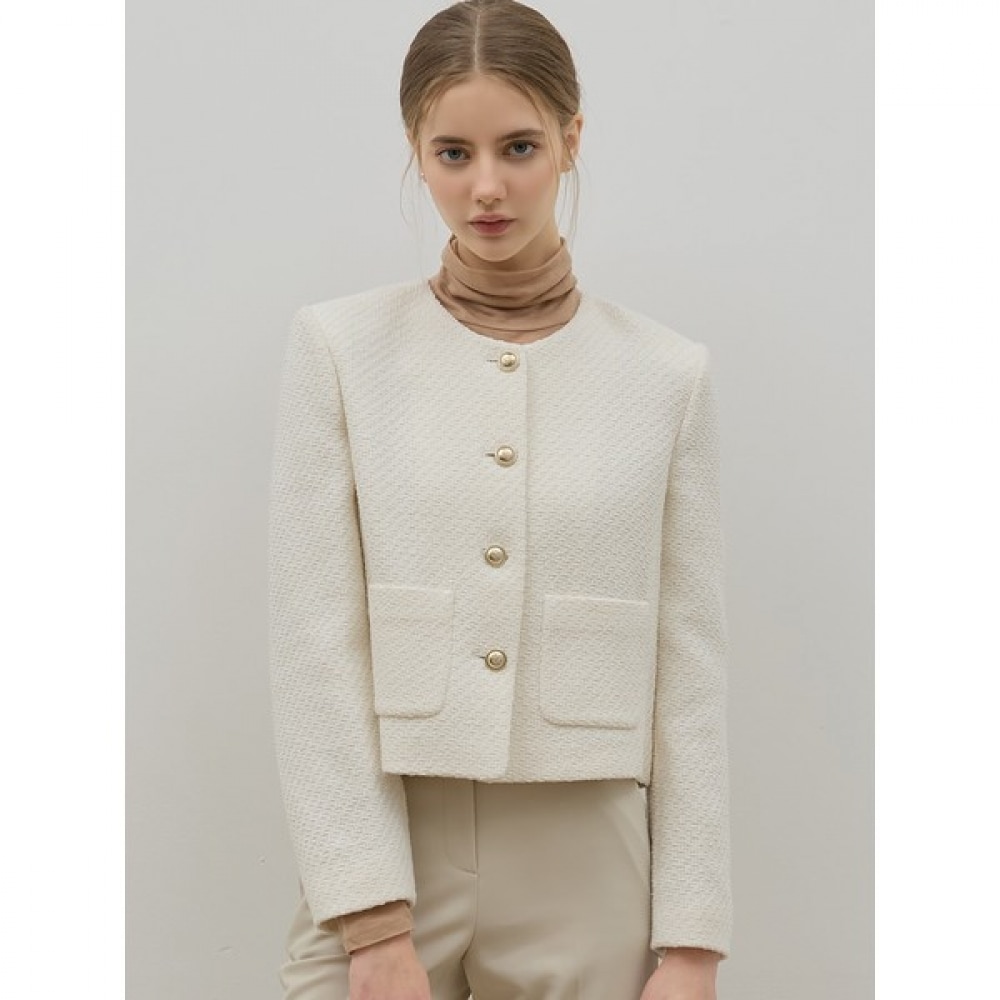 [シーズミス] エレガントな無地ツイードジャケット (価格:468,000ウォン)