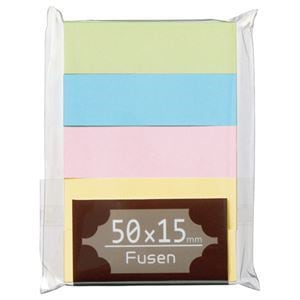 （まとめ）TANOSEE ふせん 50x15mm パステルアソート 1パック（5冊） [x20]
