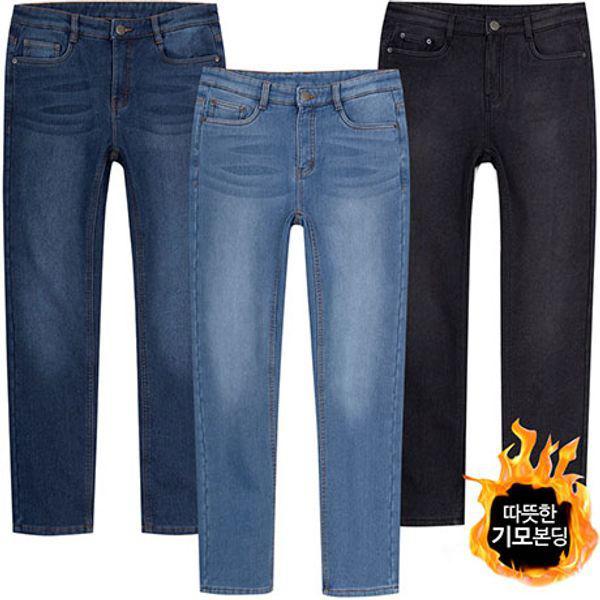 デニムウォッシングストレート起毛ボンディングスパンジーンズ 一文字_P408767059