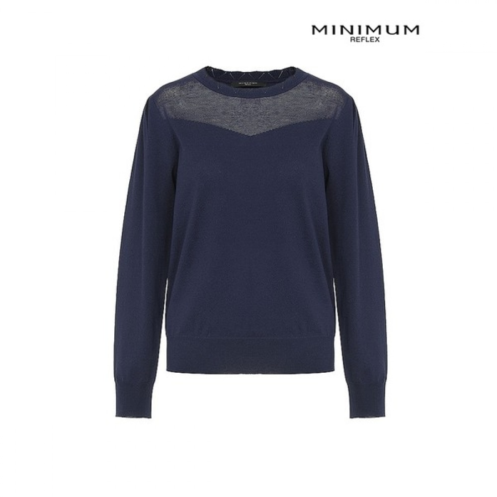 (ミニマル) エンブロイダリーラウンドネックニット MXAAKU2230-NA