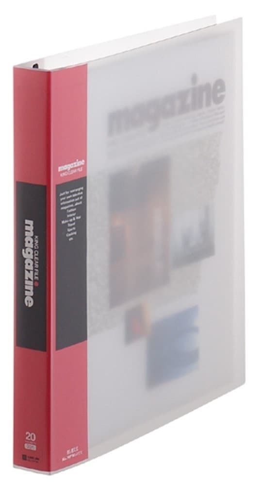 （まとめ買い）クリアーファイル マガジン 差替式 A4S 赤 197Wアカ [x3]