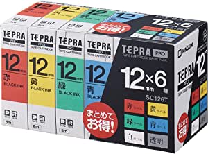 キングジム テープカートリッジ テプラPRO ベーシックパック 12mm SC126T