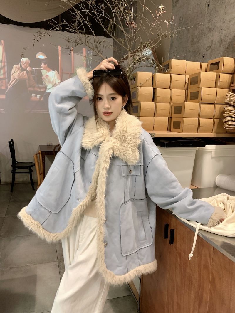 韓国ファッション ジャケット 冬アウター トップス 防寒 裹起毛コートレディース ゆったりスウェット カーディガン レディース 暖かい フード付き アウター 秋アウター ムートンジャケット