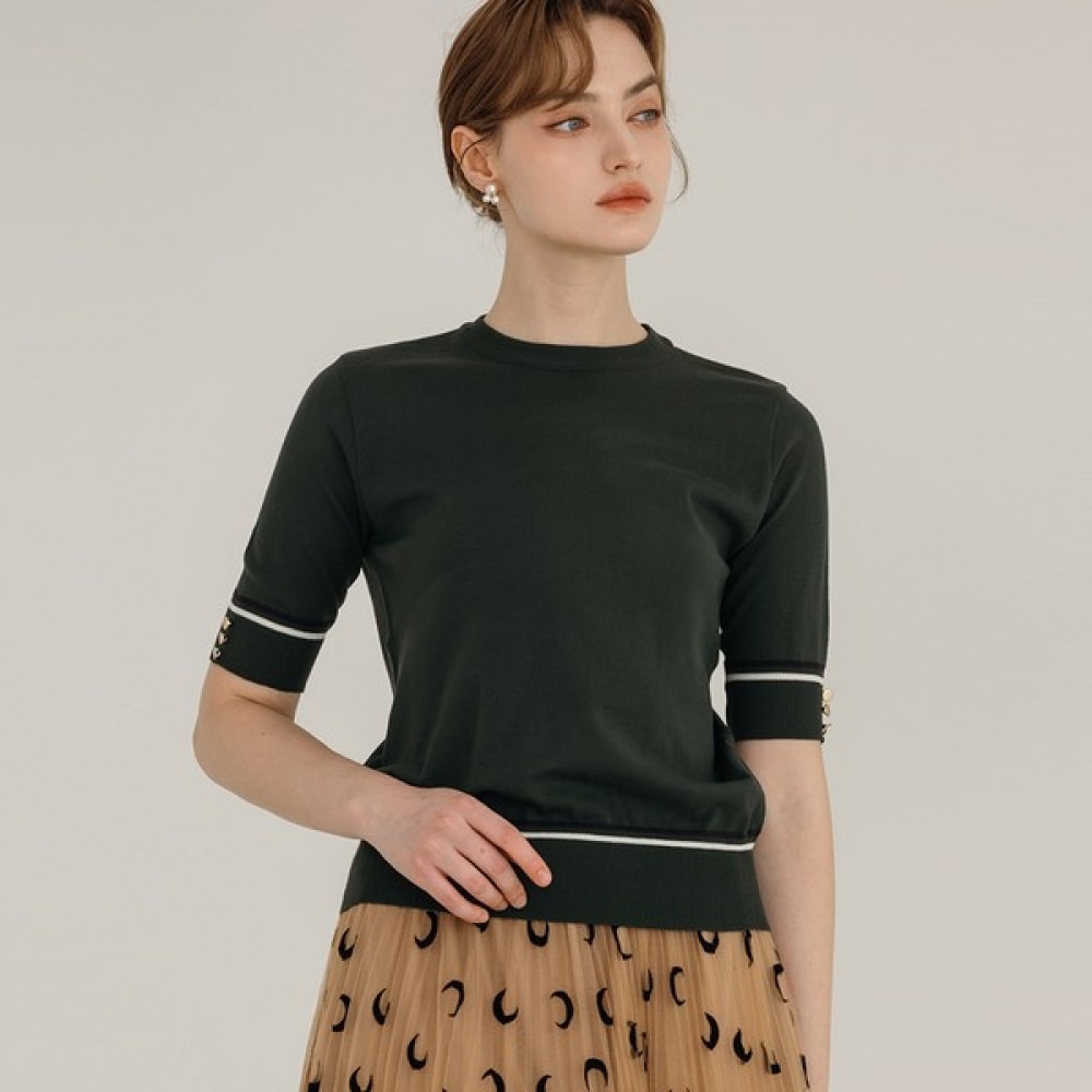 (マックス・カルティツィオ) ゴールドポイントライン半袖ニットTシャツ