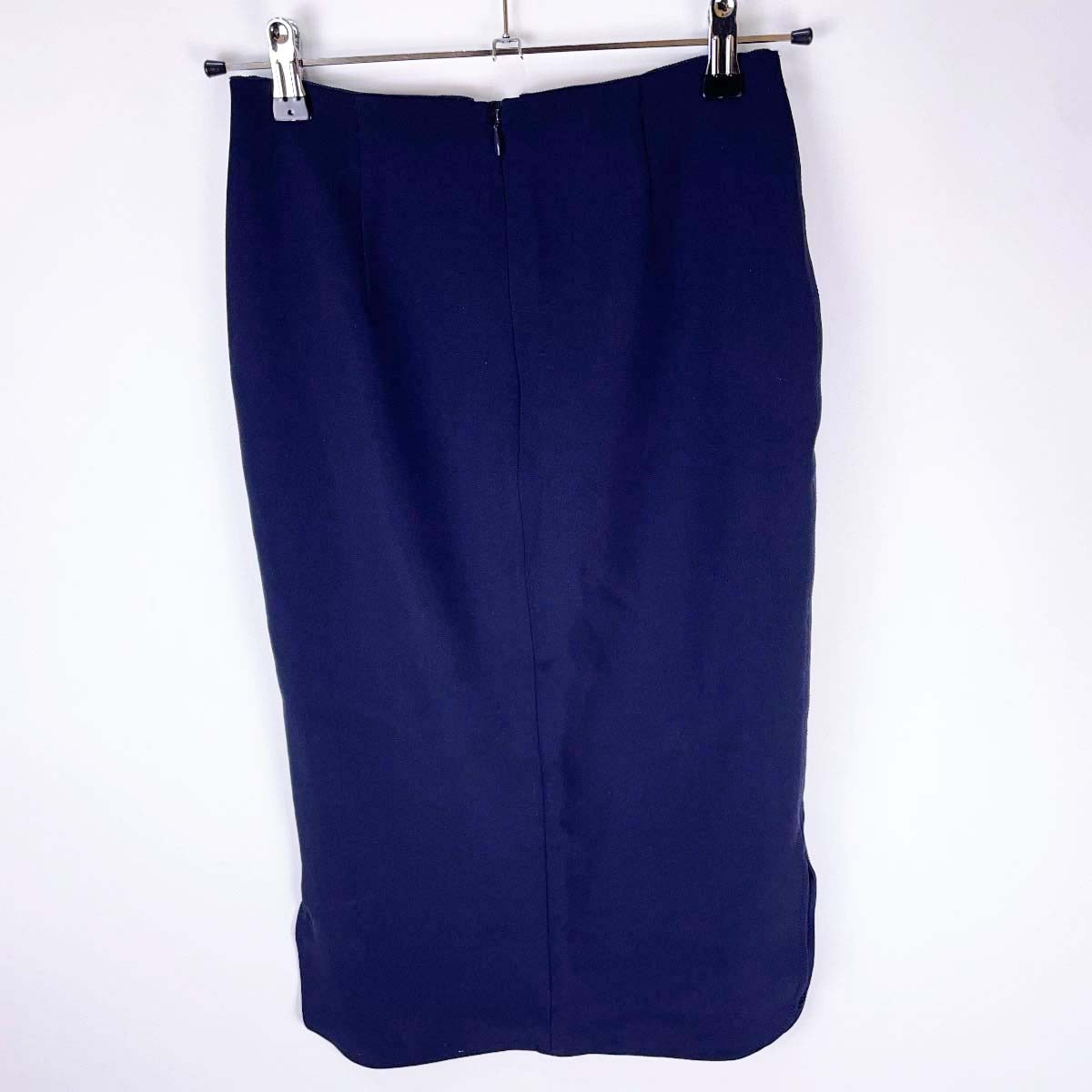 【中古】MUSE de Deuxieme Classe ミューズ ドゥ ドゥーズィエム クラス トリアセジョーゼットペンシルスカート ロングスカート 34 ネイビー 18-060-500-4031-1