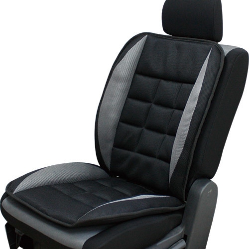 [2点セット] Tomboy シートクッション クールメッシュ ワイド ブラック/グレー 【 車内用品 カーケット 】