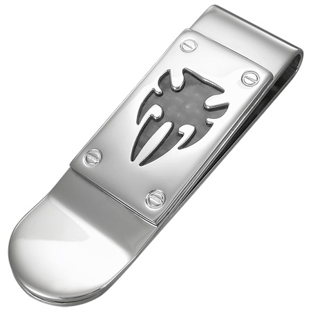 ダークトライバルマネークリップ サージカルステンレス316L 財布 アクセサリー お金をはさむ コンパクト 小さい 男性 プレゼント 彼氏 父の日 ギフト シルエット stm00-00-0009