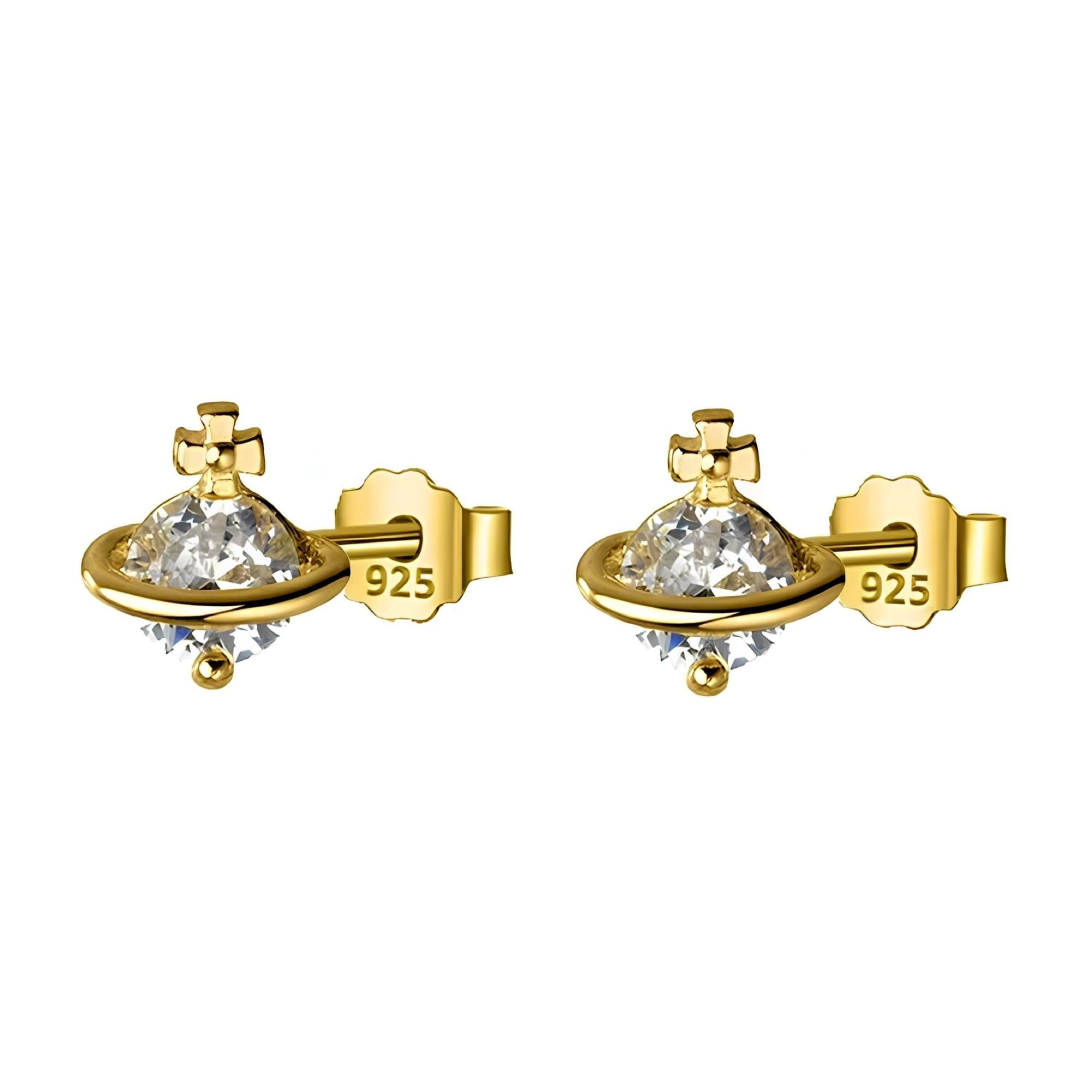 [えみため] 925 スターリングシルバー 惑星 ダイヤ ピアス レディース ４月 誕生石 ジルコニア プラネット 星 宇宙 箱付 [並行輸入品] 7,386円