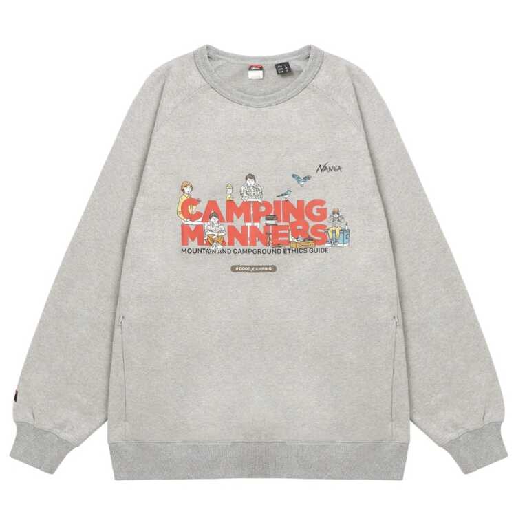 エコハイブリッド キャンピングマナー ソープバブル スウェットシャツ（メンズ） L ライトグレー #N0000144-L.GRY