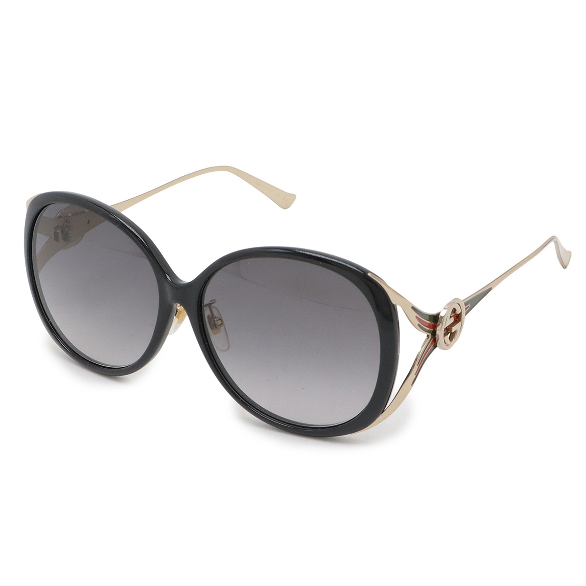 インターロッキングG シェリーライン サングラス アイウェア バタフライシェイプ スモークグラデーション ブラック 黒 GG0226S