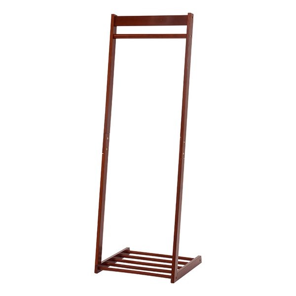 ハンガーラック 幅50cm 組立式 L字型 天然木 メーカー直送 ダークブラウン VR-7216DBR