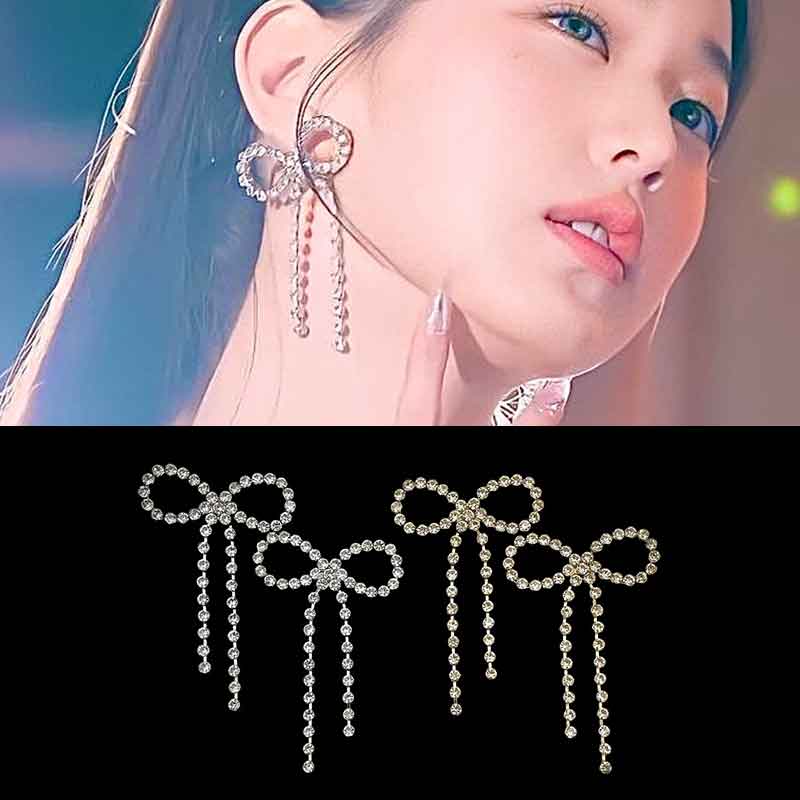 【正規品】 IVE 着用. キュービックチェーンリボンドロップピアス