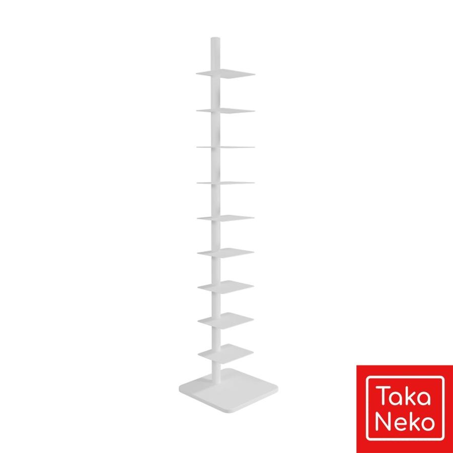 ブックタワー 本棚 大容量 スリム 鉄製の本棚 オープンラックDIY本棚高さ174cm4つの角度で調整可能狭いスペースリビングルームオフィス寝室などに