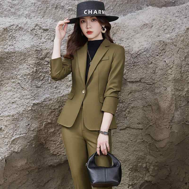 レディース スーツ セットアップ 秋 長袖 スリム ロングパンツ ツーピース 上下2点セット ジャケット 小柄向け 婦人服 エレガント スマート