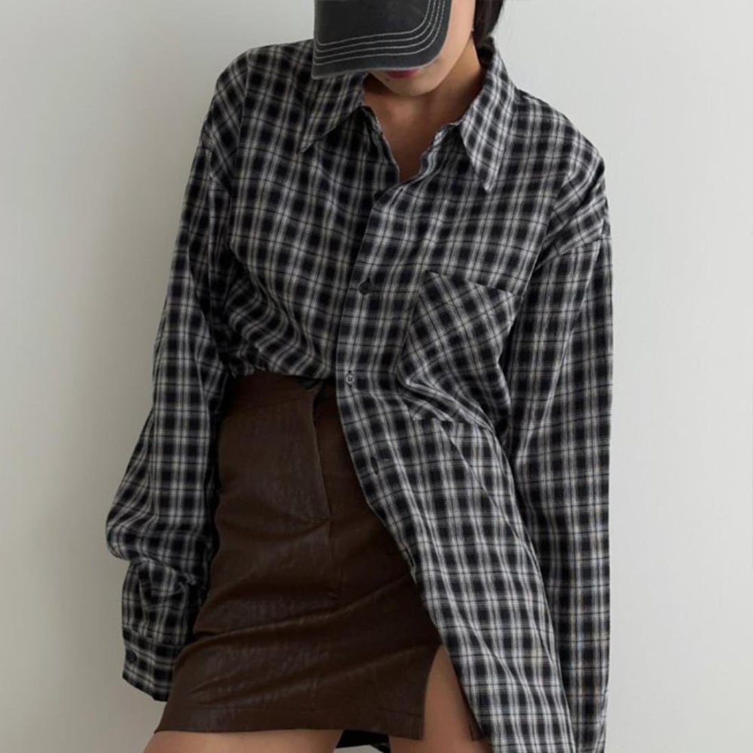 FL ラビチェックシャツ(black)
