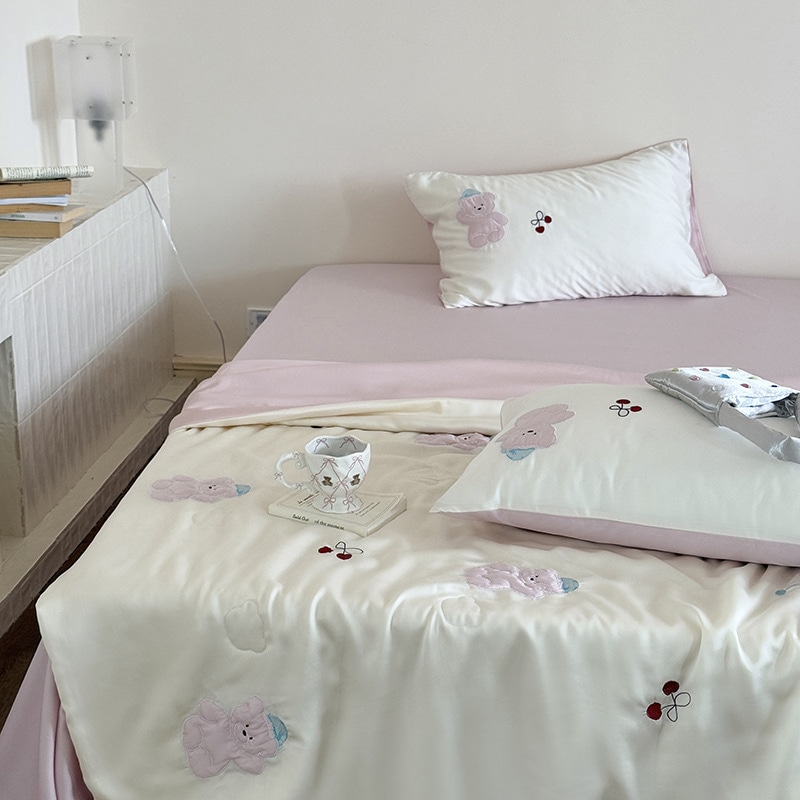 5.12【迅速な発送】ガーリー 夏 両面 60S 輸入ランキング天絲 夏掛け布団 カートゥーン パッチ刺繍 冷感 シルク感 エアコン用