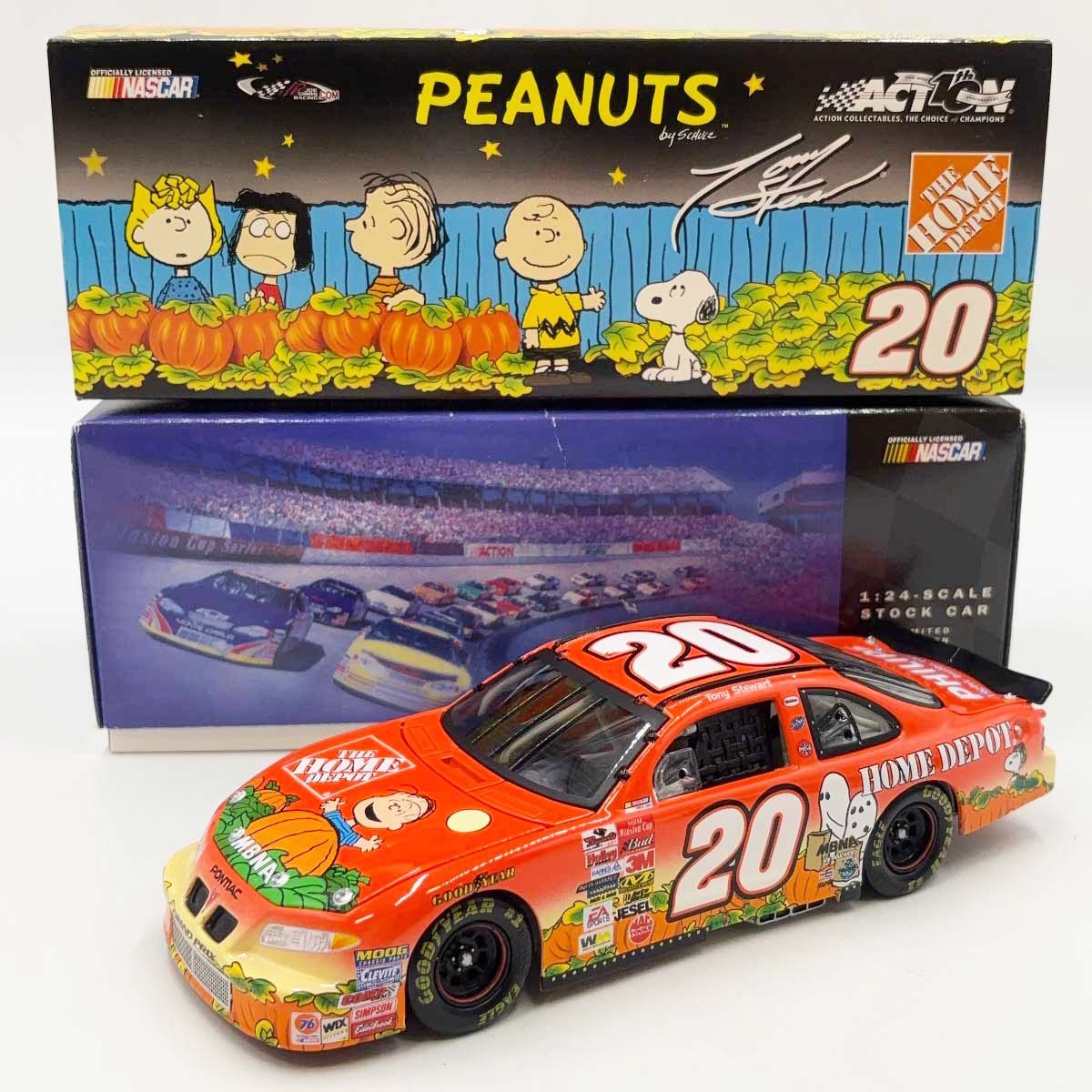 【中古・未使用品】ACTION トニー・スチュワート × PEANUTS 限定 ダイキャストカー 1/24 2002年グランプリ仕様 ポンティアック #20 ホーム・デポ スヌーピー ピーナッツ NA