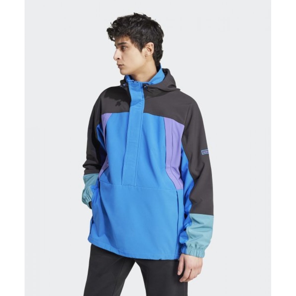 アディダスカラーブロックアノラック-ブルー/JF2854