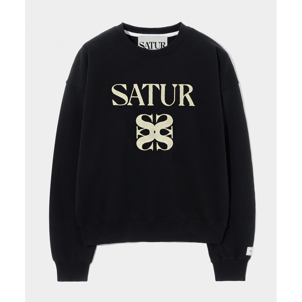 SATUR クラシックロゴスウェットシャツクラシックブラック