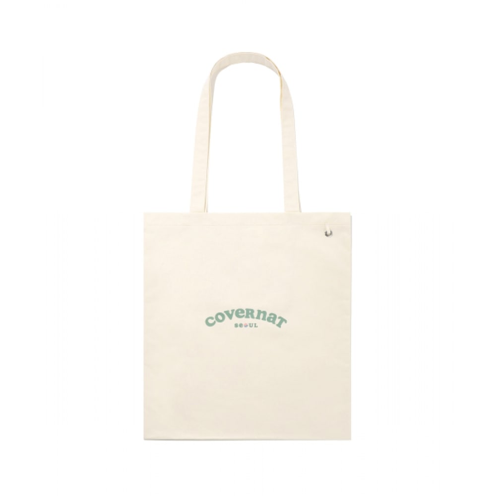 COVERNAT WOMAN クローバーハートクーパーロゴソウルエコバッグクリーム