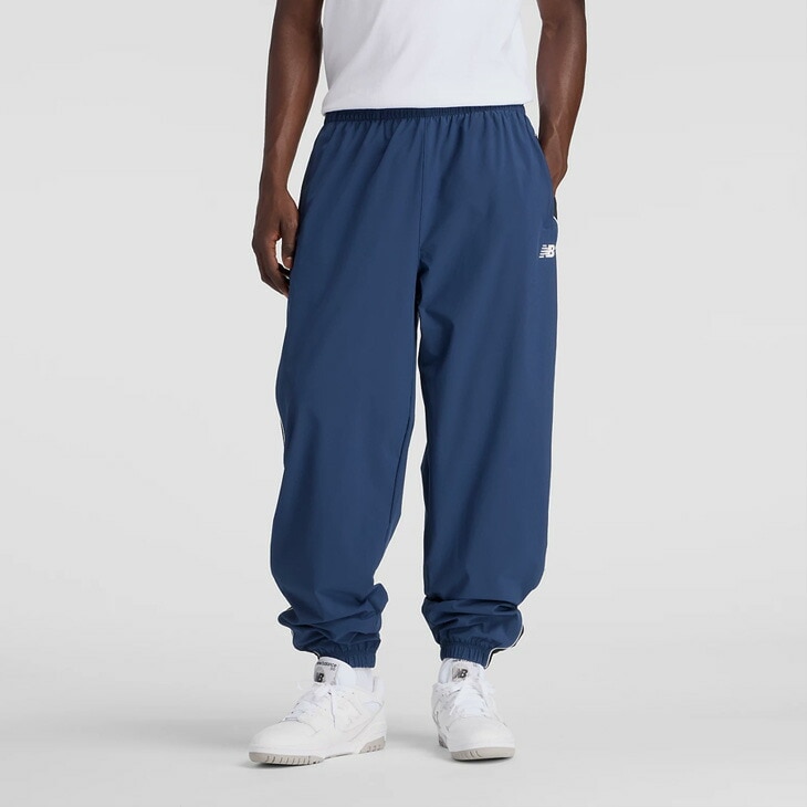 トレーニングパンツ メンズ ウーブン トラックジョガーパンツ 裏トリコット起毛 スポーツウェア 男性用 裏起毛 ウーブンパンツ ロングパンツ 保温 あたたかい 長ズボン/AMP53173-NNY