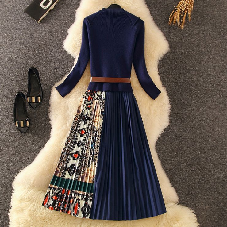 ニット×プリーツスカート切替ワンピース ワンピース ワンピ 入学式 結婚式 入園式 卒業式 二次会 OL オフィス レディース 春 夏 秋 冬 5,084円