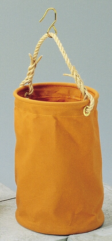 10号（オレンジ）底板付き電工用バケツ 直径24cm高さ35cm フック付き（KB-06-24BBR