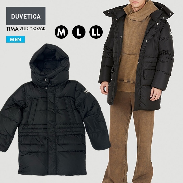 【SHOPクーポンあり】ティマ フーデッドダウン メンズ ダウンジャケット ミドル丈 ボリューム 肉厚 ブラック 黒 アウター 冬 男性 紳士 ブランド 人気 おしゃれ ファッション ストリート カジ 60,390円