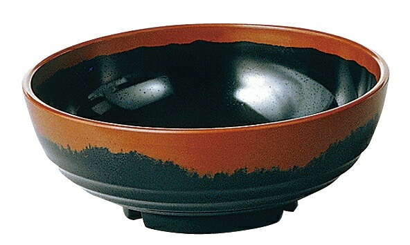 （まとめ買い）メラミン食器 長次郎窯 丼 内黒 AN69B [x3]