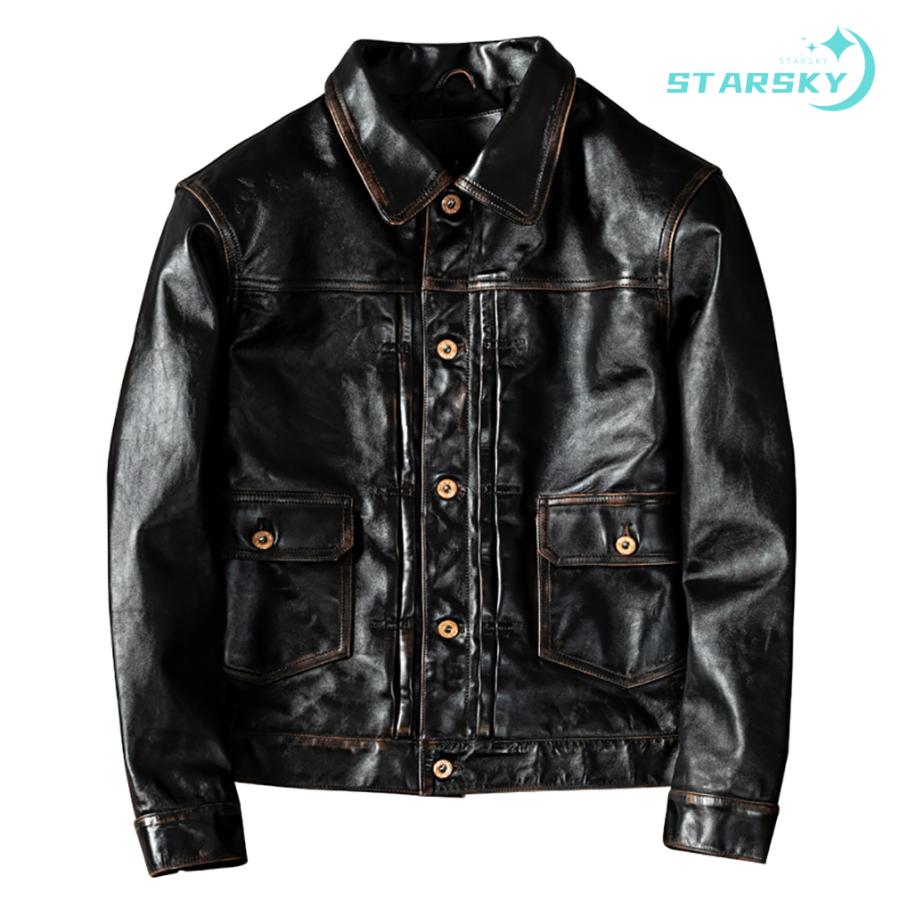 レザージャケット　本革ジャケット 茶芯　フライトジャケット 馬革 革ジャン 本革 レトロ　レザーコート メンズ 　バイクジャケット 高品質