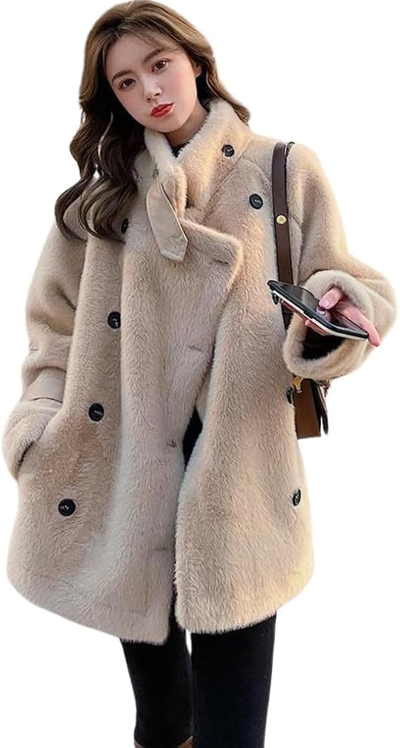 [UQQA] 【プレミアムライン】 ふわふわ ファーコート レディース 冬服 ボアジャケット アウター