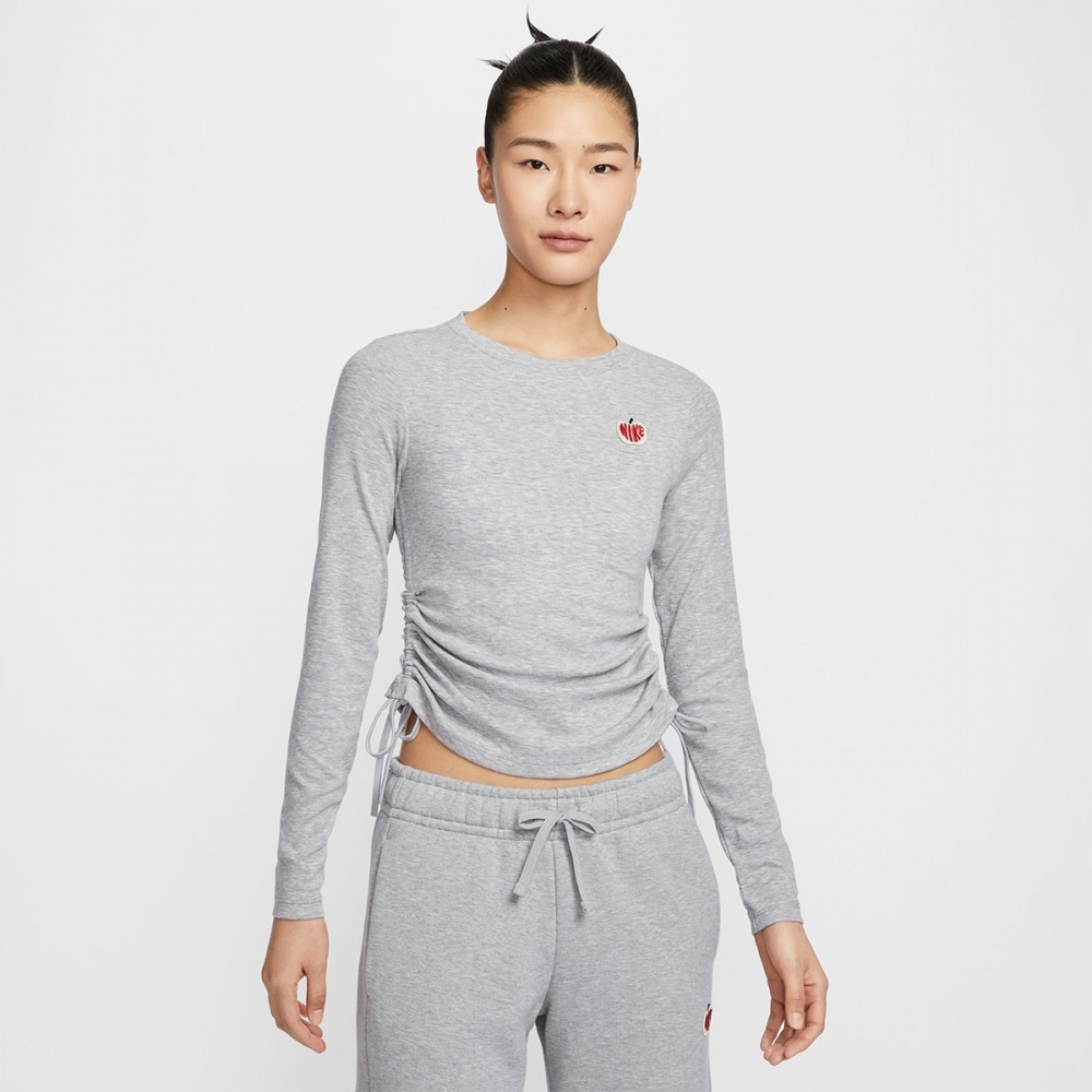 ナイキレディースナイキスポーツウェアリブ付き長袖クロップトップ HV8728-063