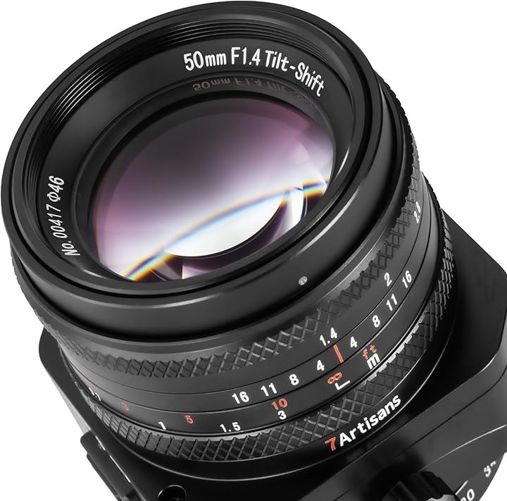 50mm F1.4 Tilt チルトシフトレンズ APS-C 大口径 6群7枚 画角 46 デクリック機構 美しいボケ味(Eマウント)